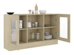 Clearance Armário vitrine derivados de madeira carvalho sonoma PT933257 Vitrina