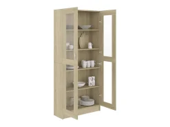 vidaxl Vitrina*Armário vitrine derivados de madeira carvalho sonoma Castanho