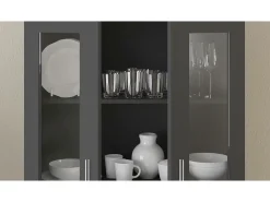 vidaxl Vitrina*Armário vitrine 82,5x30,5x150 cm derivados de madeira Preto