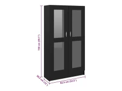 vidaxl Vitrina*Armário vitrine 82,5x30,5x150 cm derivados de madeira Preto
