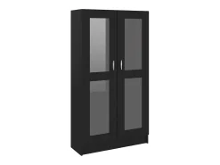vidaxl Vitrina*Armário vitrine 82,5x30,5x150 cm derivados de madeira Preto