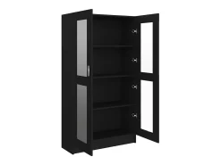 vidaxl Vitrina*Armário vitrine 82,5x30,5x150 cm derivados de madeira Preto