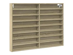 vidaxl Vitrina*Armário vitrine 100x8,5x75 cm derivados madeira carvalho sonoma Castanho