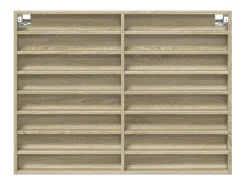 vidaxl Vitrina*Armário vitrine 100x8,5x75 cm derivados madeira carvalho sonoma Castanho