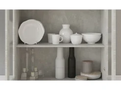 vidaxl Vitrina*Armário vitrine 82,5x30,5x185,5cm derivados madeira Cinzento