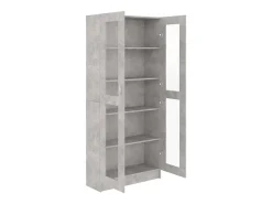 vidaxl Vitrina*Armário vitrine 82,5x30,5x185,5cm derivados madeira Cinzento
