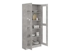 vidaxl Vitrina*Armário vitrine 82,5x30,5x185,5cm derivados madeira Cinzento
