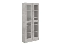 Vitrina*Armário vitrine 82,5x30,5x185,5cm derivados madeira PT869789 Cinzento