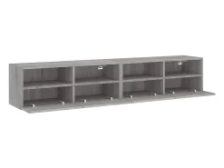 Armários de TV de parede prateleira multimídia aparador de TV sala de jantar sala de estar quarto 2 peças sonoma 80 x 30 x 30 cm madeira projetada cinza 02_0029032*Helloshop26