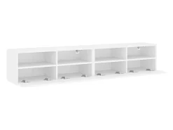 Armários de TV de parede prateleira multimídia aparador de TV sala de jantar sala de estar quarto 2 peças 80 x 30 x 30 cm madeira projetada branca 02_0028930*Helloshop26