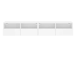 Armários de TV de parede prateleira multimídia aparador de TV sala de jantar sala de estar quarto 2 peças 80 x 30 x 30 cm madeira projetada branca 02_0028930*Helloshop26