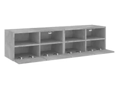 Armários de TV de parede prateleira multimídia aparador de TV sala de jantar sala de estar quarto 2 peças 60 x 30 x 30 cm madeira projetada cinza 02_0028926^Helloshop26