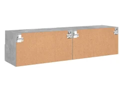 Armários de TV de parede prateleira multimídia aparador de TV sala de jantar sala de estar quarto 2 peças 60 x 30 x 30 cm madeira projetada cinza 02_0028926^Helloshop26