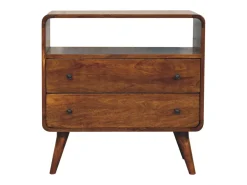 Artisan Furniture Consola Encantadora Nórdica Curva em Madeira Maciça^ New