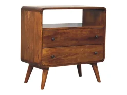 Artisan Furniture Consola Encantadora Nórdica Curva em Madeira Maciça^ New