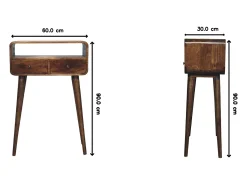 Artisan Furniture Mini consola curva cinza desbotado* Online