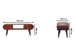 Artisan Furniture Móvel de TV em madeira maciça de castanheiro Londres* Best