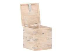 vidaxl Acessórios De Arrumação*Baú 40x40x40 cm madeira de acácia maciça Natural claro