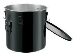 Acessório Vinho E Bar*Balde de Graxa SucceBuy para Frigideira, Balde de 37 L com Bolsa Filtro, , Aço Carbono com Revestimento Antiferrugem Preto