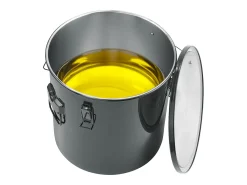 Acessório Vinho E Bar*Balde de Graxa SucceBuy para Frigideira, Balde de 37 L com Bolsa Filtro, , Aço Carbono com Revestimento Antiferrugem Preto