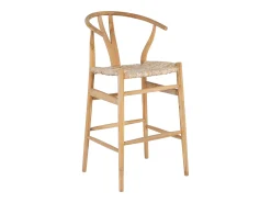 Banco alto em teca e palha de cor natural - POGIANA^Vente-unique Hot