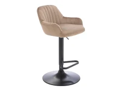 Banco alto veludo e metal preto, altura ajustável, - ELEANA^Vente-unique Clearance