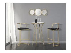 Banco*Banco Alto VKH450, Ouro, 45x45x90 cm, Kendra Home Dourado