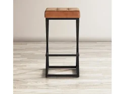 Banco*Banco alto 38x74x38 cm castanho Avola AV1730-192S Preto / Castanho