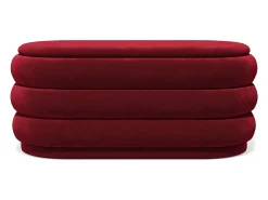 Vente-unique Acessórios De Arrumação*Banco baú em veludo na cor bordeaux - ECAMBI Vermelho