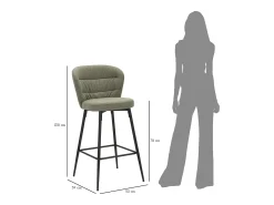 Banco*BANCO BAR LOSANNA SET 2 PCS CM 52X59X108 Verde