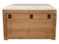 Banco com arrumação com almofada em linho C80xL40xA53 cm natural e bege - TURZA*OZAIA Sale
