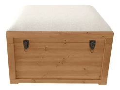 Banco com arrumação com almofada em linho C80xL40xA53 cm natural e bege - TURZA*OZAIA Sale