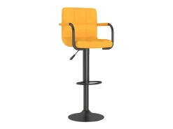 vidaxl Banco*Banco de bar tecido mostarda Amarelo