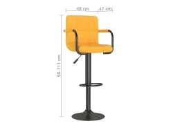 vidaxl Banco*Banco de bar tecido mostarda Amarelo