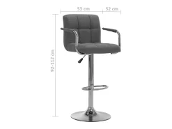 vidaxl Banco*Banco de bar tecido cinzento-claro Cinzento claro