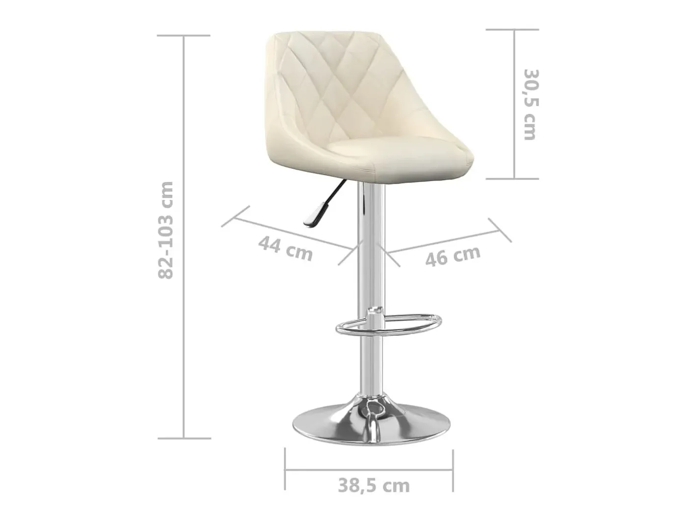vidaxl Banco*Banco de bar veludo cor Creme