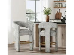 Banco de bar 61x89x57 cm cinza prateado Leith LET71HG^ Online