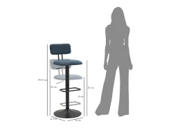 BANCO DE BARRA MARINHO CLARO CM 41X47.5X85-106.5 (ASSENTO 61-83 CM)* Discount