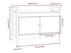 vidaxl Móvel De Arrumação|Sapateira*Banco de corredor 80x40x60 cm pinho maciço castanho mel Natural claro
