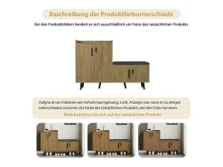 Best Banco de sapatos moderno com 4 portas e almofada - pernas e puxadores de metal - cor natural - 120 x 34 x 82 cm Móvel De Arrumação|Sapateira
