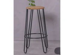 Best Banco Industrial em madeira de freixo (75cm) - Lisboa - Banco