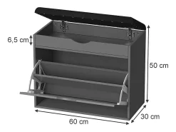 Vicco Móvel De Arrumação|Sapateira*Banco para sapatos antracite 60x30x51 schufy Cinza antracite