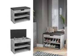 Banco para sapatos betão 60x30x45 rolfe*Vicco