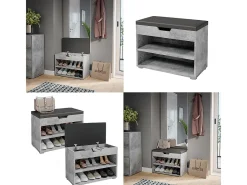 Banco para sapatos betão 60x30x45 rolfe*Vicco