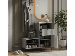 Vicco Móvel De Arrumação|Sapateira*Banco para sapatos cinza 100x40x98.5 eliza Cinzento