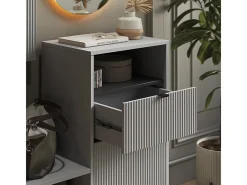 Vicco Móvel De Arrumação|Sapateira*Banco para sapatos cinza 100x40x98.5 eliza Cinzento