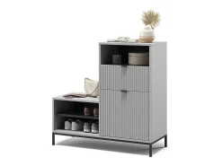 Vicco Móvel De Arrumação|Sapateira*Banco para sapatos cinza 100x40x98.5 eliza Cinzento