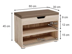 Banco para sapatos sonoma 60x30x45 rolfe^Vicco Hot