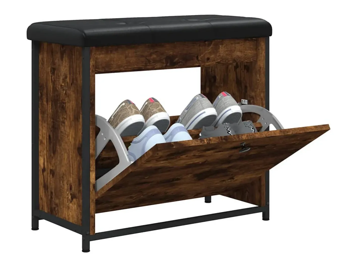 vidaxl Móvel De Arrumação|Sapateira*Banco sapateira c/ gaveta articulada 62x32x56cm carvalho fumado Natural claro