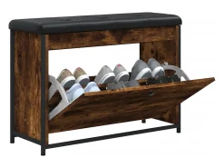 vidaxl Móvel De Arrumação|Sapateira*Banco sapateira c/ gaveta articulada 82x32x56cm carvalho fumado Natural claro